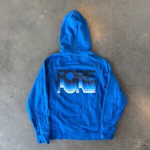 Vintage Y2K GFore Blue Golf Sweatshirt Hoodie Graphic Sport Lounge Medium